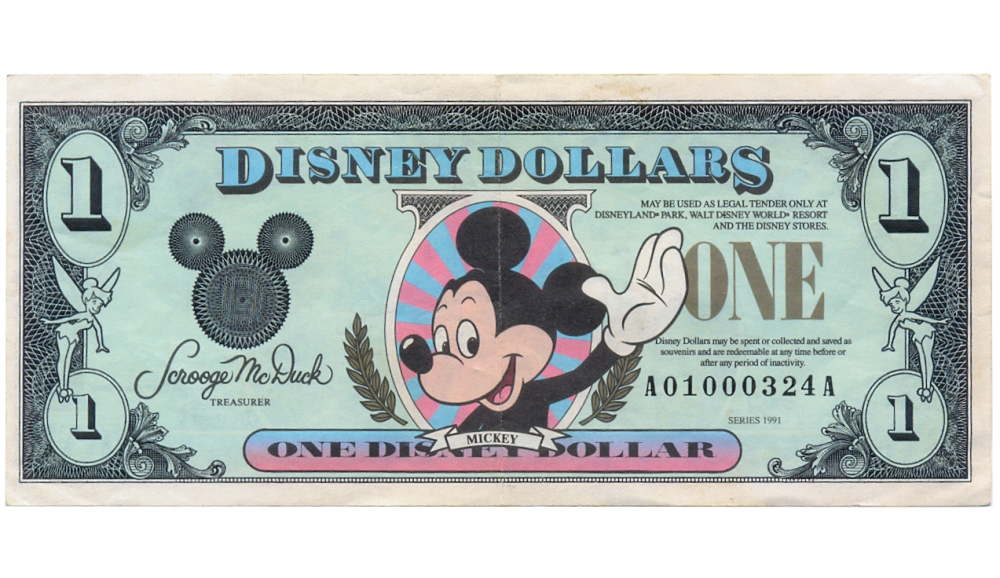 Billete Disney 1 Dollar 1991 Mickey Mouse - Numisfila