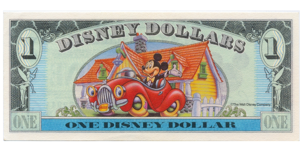 Billete Disney 1 Dollar 1993 Mickey Mouse 65th Aniversario  - Numisfila
