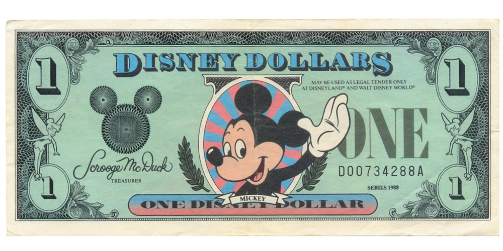 Billete Disney 1 Dollar 1988 Mickey Mouse  - Numisfila