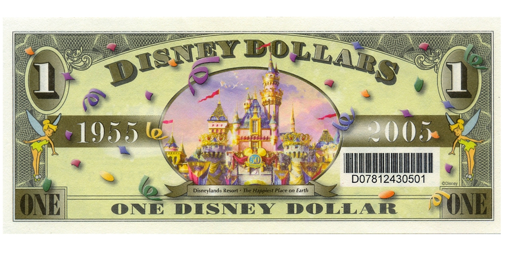  EE. UU. Disney Billete 1 Dollar 2005 Dumbo Serial D0781243 - Vale Comercial  - Numisfila