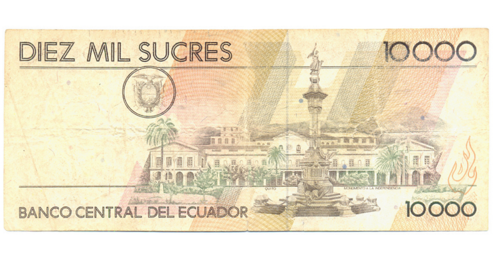 Billete Ecuador 10.000 Sucres 1988 Vicente Rocafuerte  - Numisfila