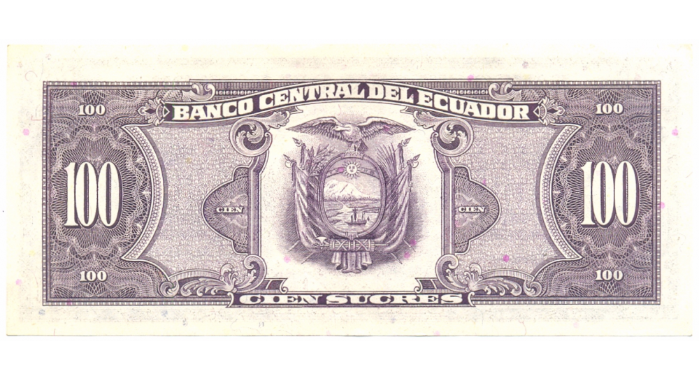 Billete Ecuador 100 Sucres 1986  - Numisfila