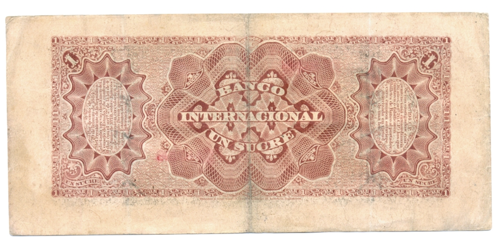 Ecuador Remainder Billete Un Sucre 1886-1894 Antonio José de Sucre  - Numisfila