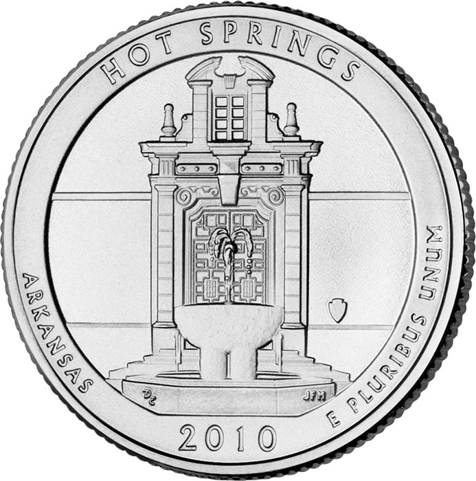Moneda Estados Unidos ¼ Dolar 2010 "P" Arkansas, Hot Springs  - Numisfila