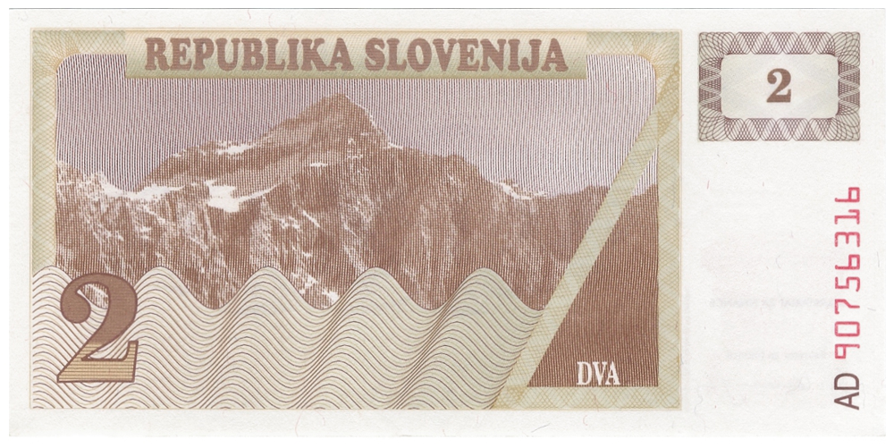 Billete Eslovenia 2 Tolarjev 1990  - Numisfila