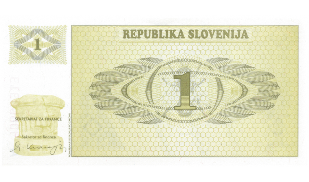 Billete Eslovenia 1 Tolarjev 1990 - Numisfila