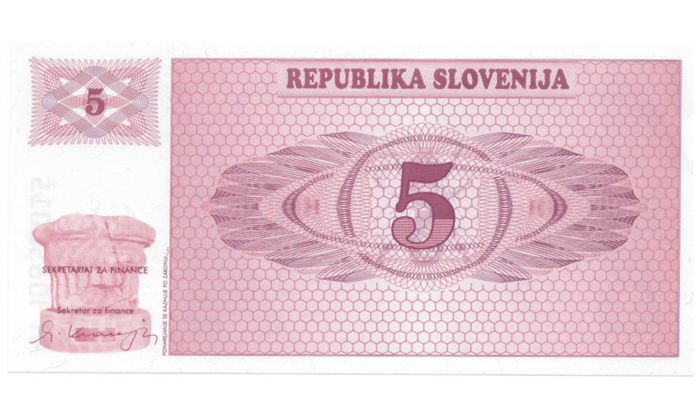 Billete Eslovenia 5 Tolarjev 1990  - Numisfila