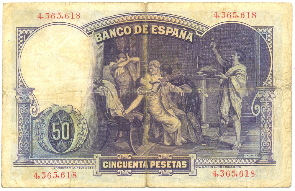 Billete España 50 Pesetas 1931 Rosales Gallinas  - Numisfila