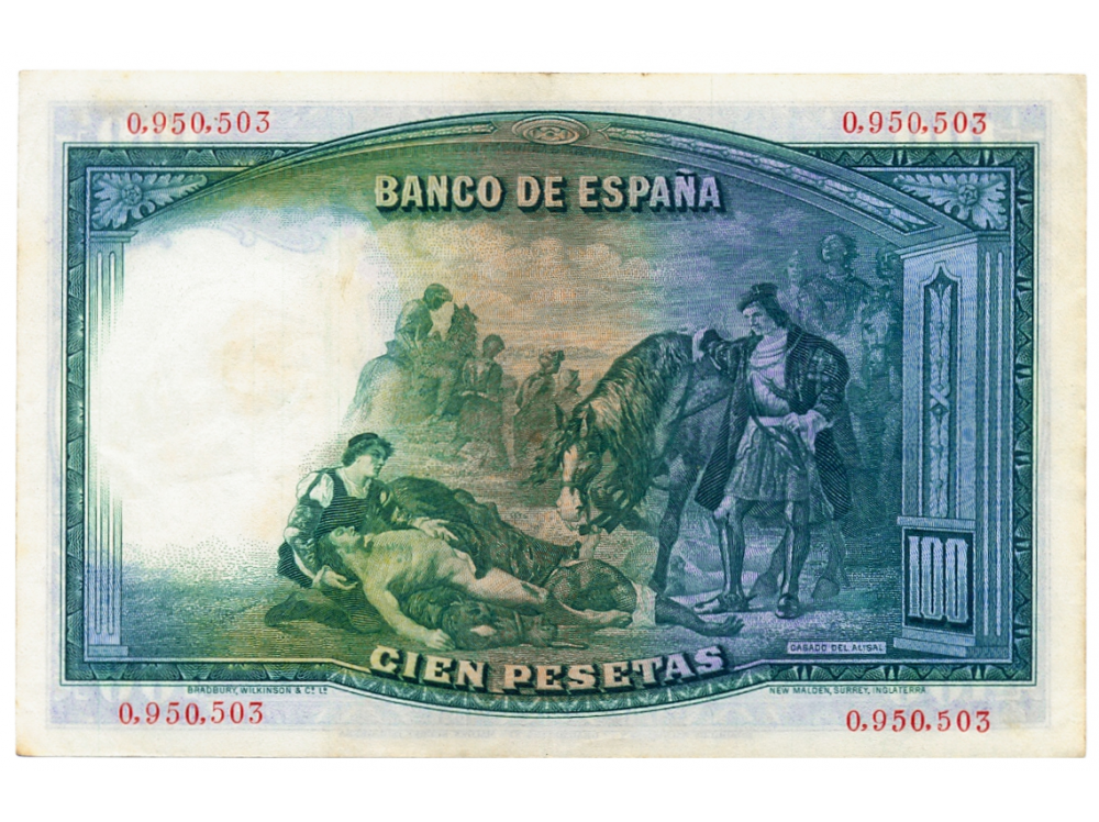 Billete España 100 Pesetas 1931 Gonzalo de Córdoba  - Numisfila