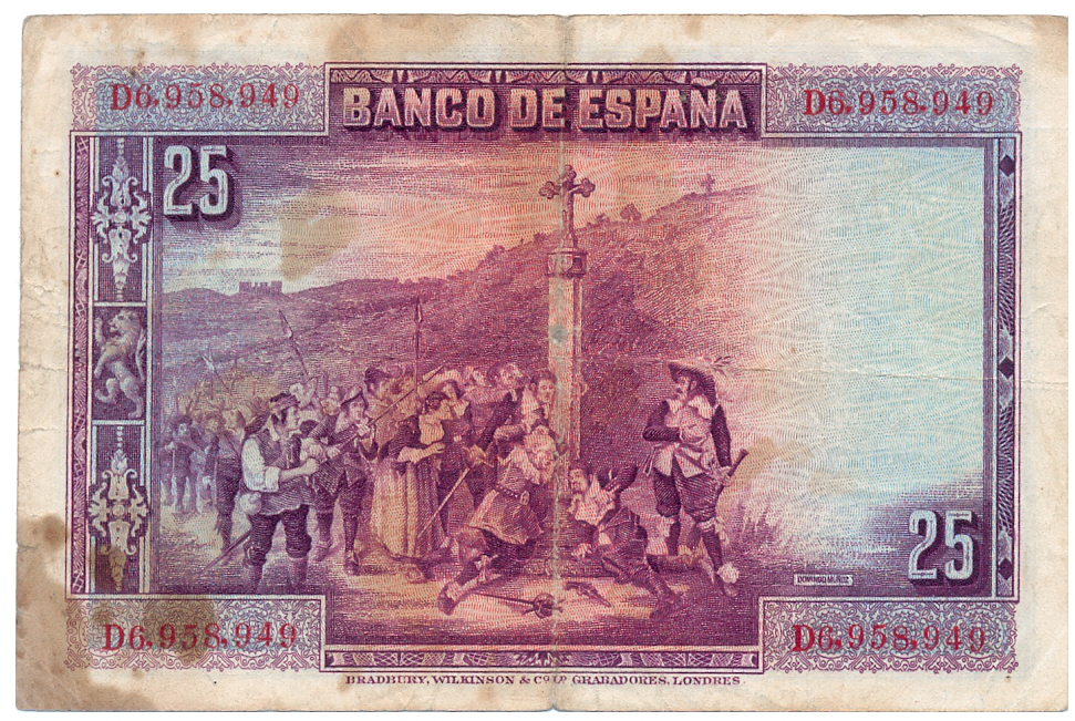 Billete España 25 Pesetas 1928 Calderon de la Barca  - Numisfila