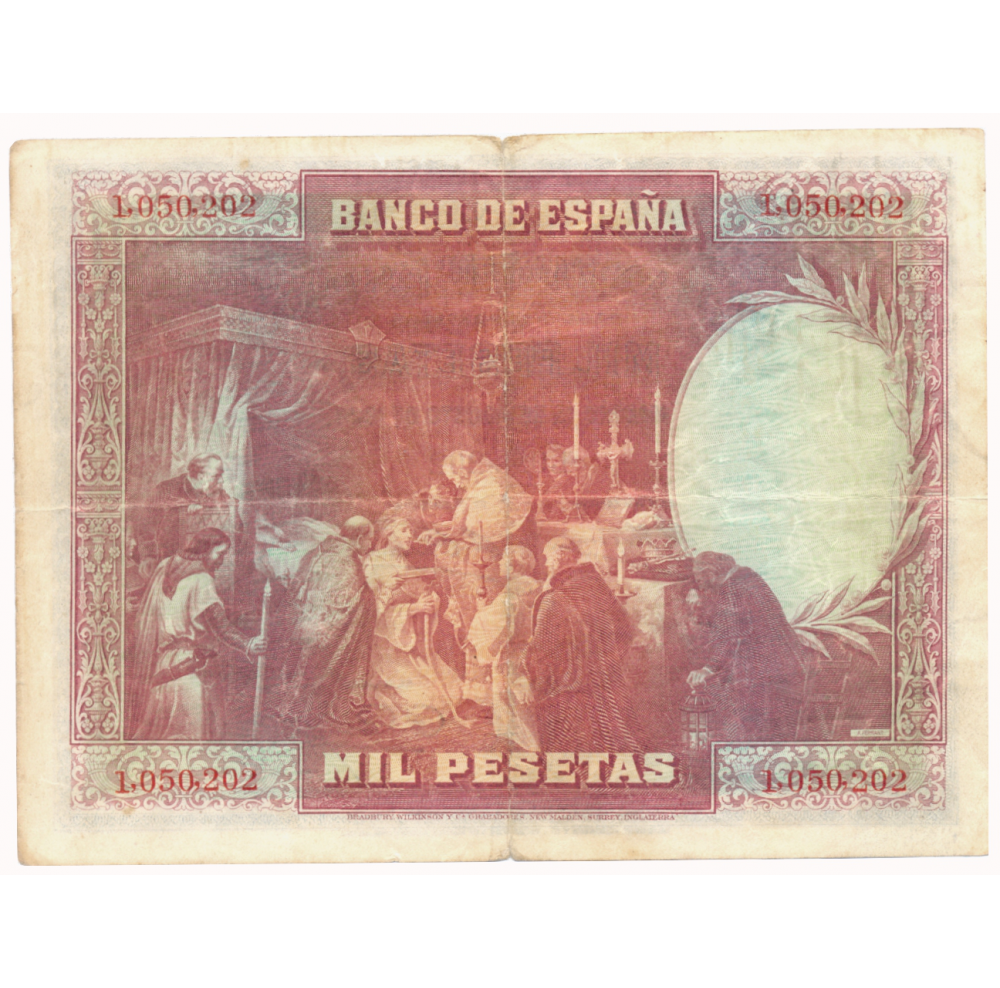 Billete España 1000 Pesetas 1928 Rey Fernando II  - Numisfila