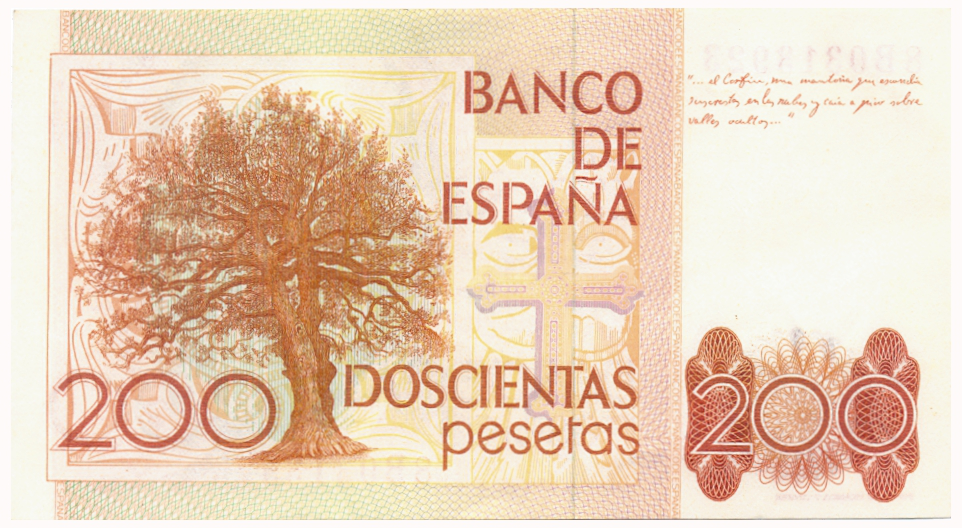 Billete España 200 Pesetas 1980  Leopoldo Alas "Clarín"   - Numisfila