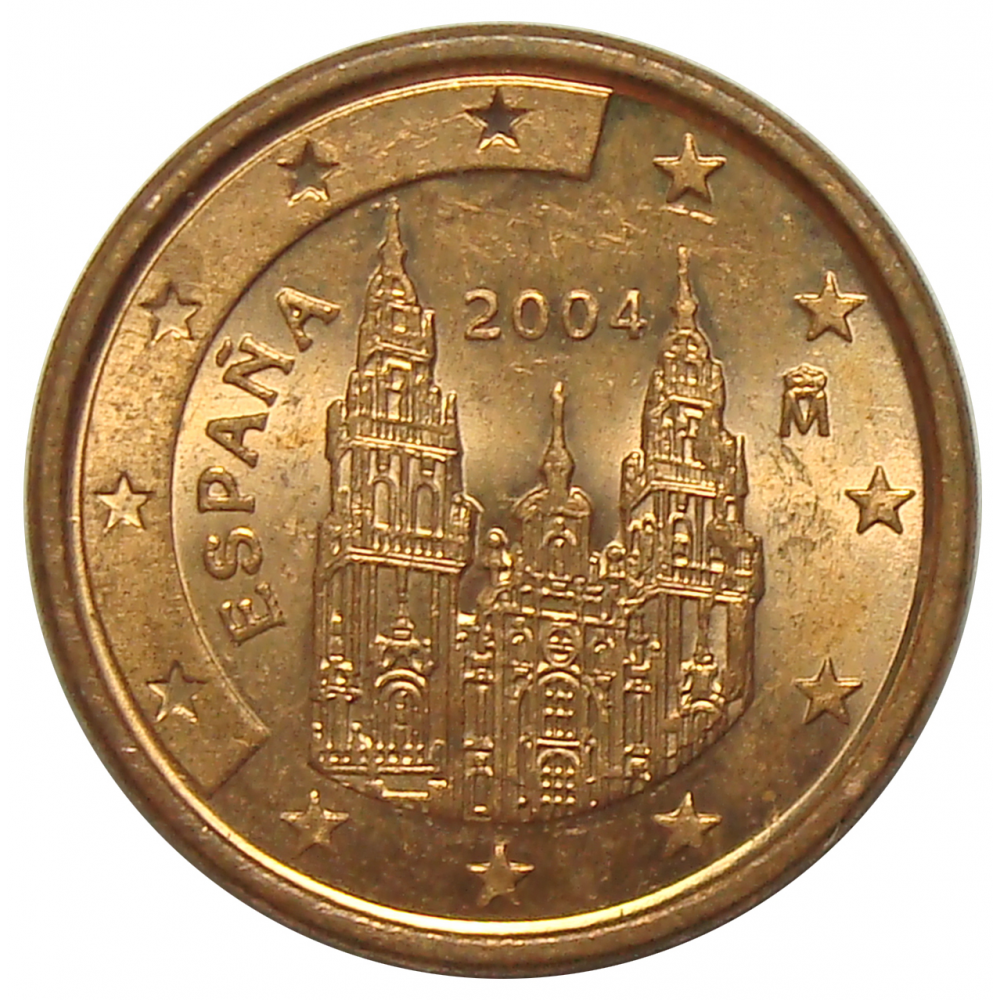 Moneda España 1 Centavo Euro 1999-2005 Catedral Santiago Compostela  - Numisfila