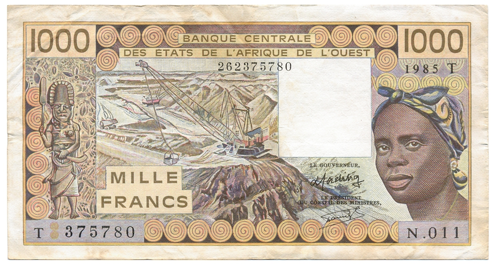 Billete Estados de África Occidental 1.000 Francs 1985 - Togo - Numisfila