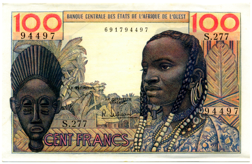 Billete Estados de Africa Occidental 100 Francos 1961  - Numisfila