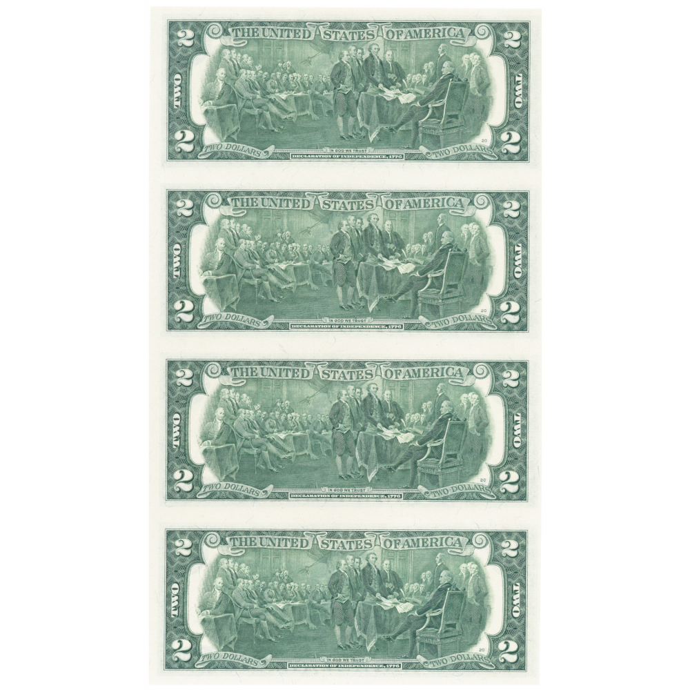 E.E.U.U. Pliego 4 Billetes 2 Dollars 2009 Estuche de la Reserva Federal   - Numisfila