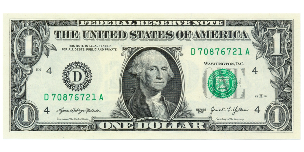 Billete E.E.U.U. 1 Dólar 2021 - Numisfila