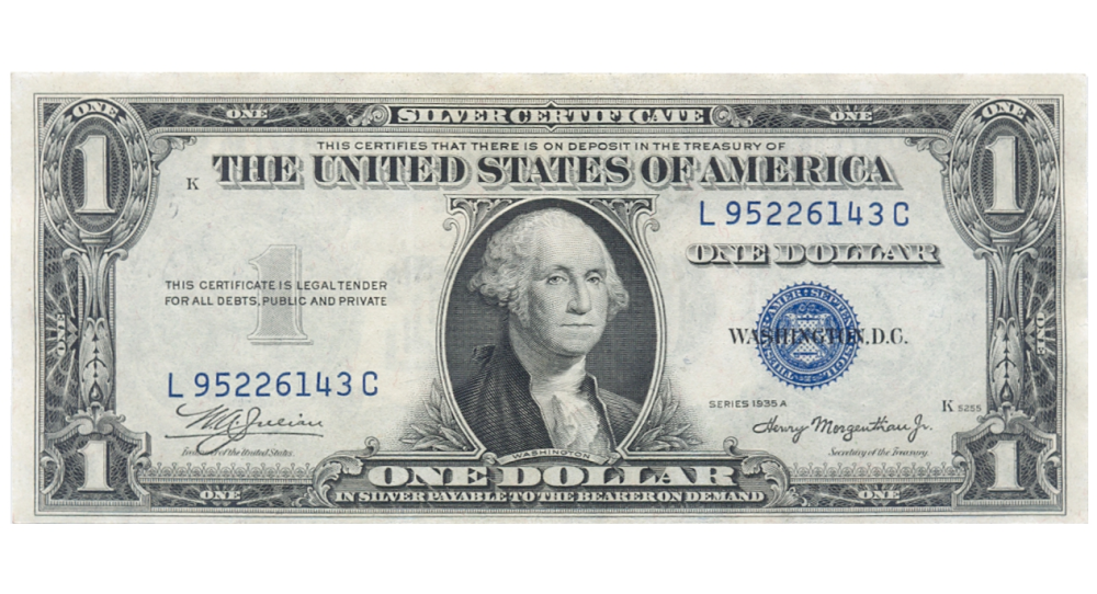 Billete De 1 Dólar Sello Azul 1935 Valor