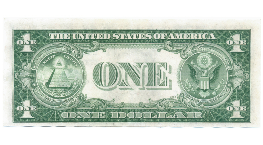 Billete Estados Unidos 1 Dolar 1935 A Sello Azul George Wash...