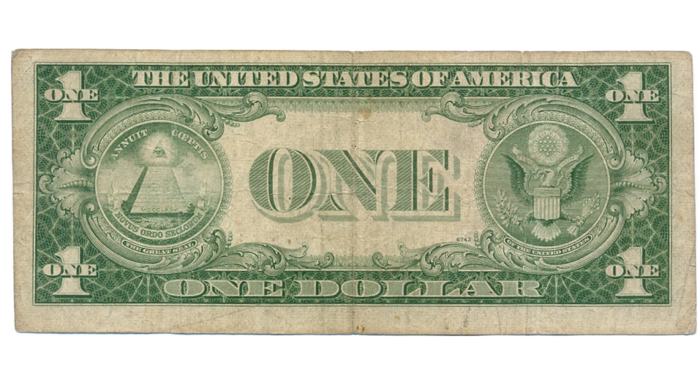 Billete Estados Unidos 1 Dolar 1935 F Sello Azul George Washington  - Numisfila