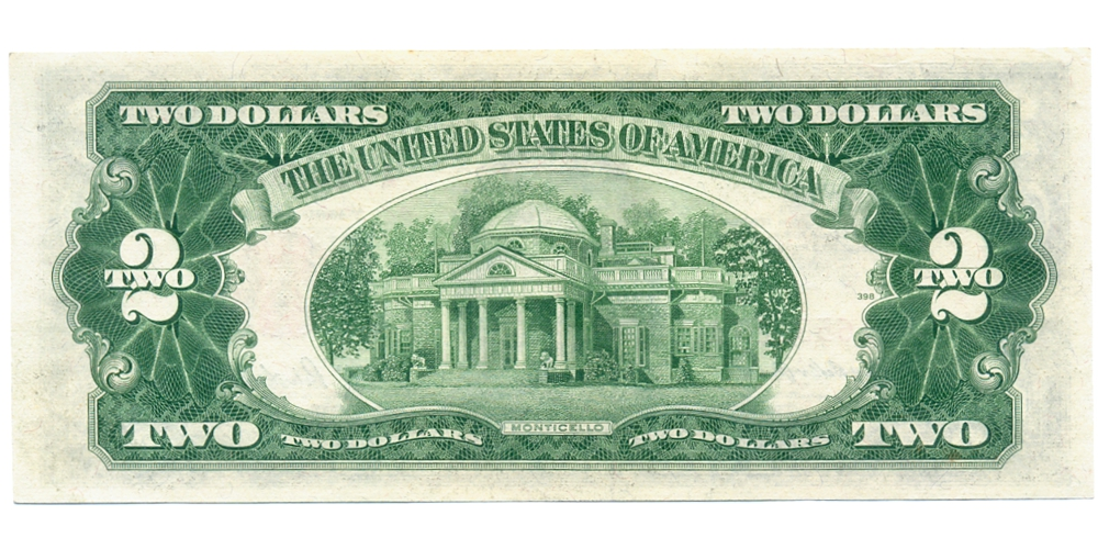 Billete EE. UU. 2 Dollars 1953 A  Sello Rojo - Thomas Jefferson  - Numisfila