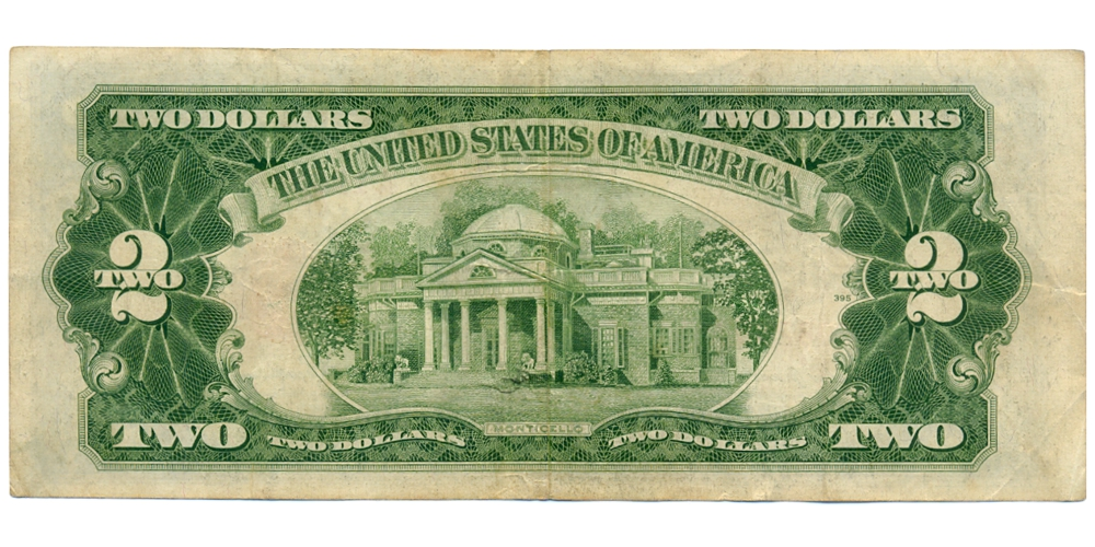 Billete EE. UU. 2 Dollars 1953  Sello Rojo - Thomas Jefferson  - Numisfila