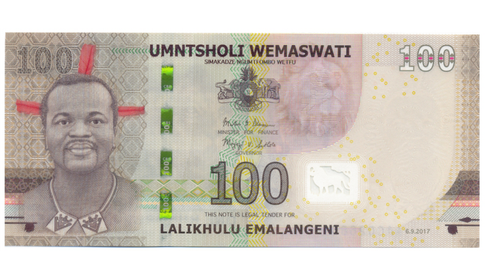 Billete Hibrido Eswatini 100 Emalangeni 2017  - Numisfila