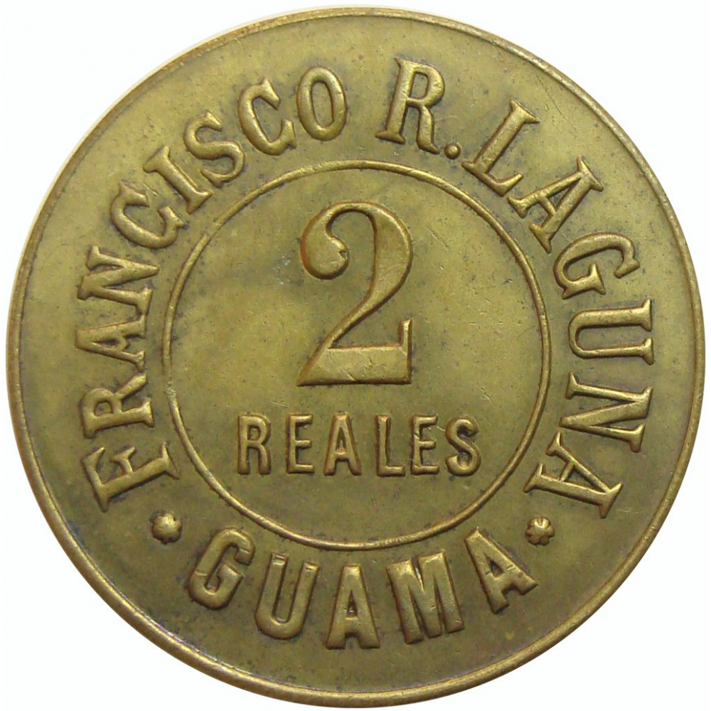 Ficha Francisco R Laguna 2 Reales Guama  - Numisfila