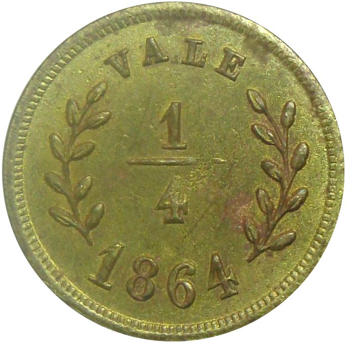 Ficha Hermanos Muñoz Montalban Vale 1/4 1864  - Numisfila