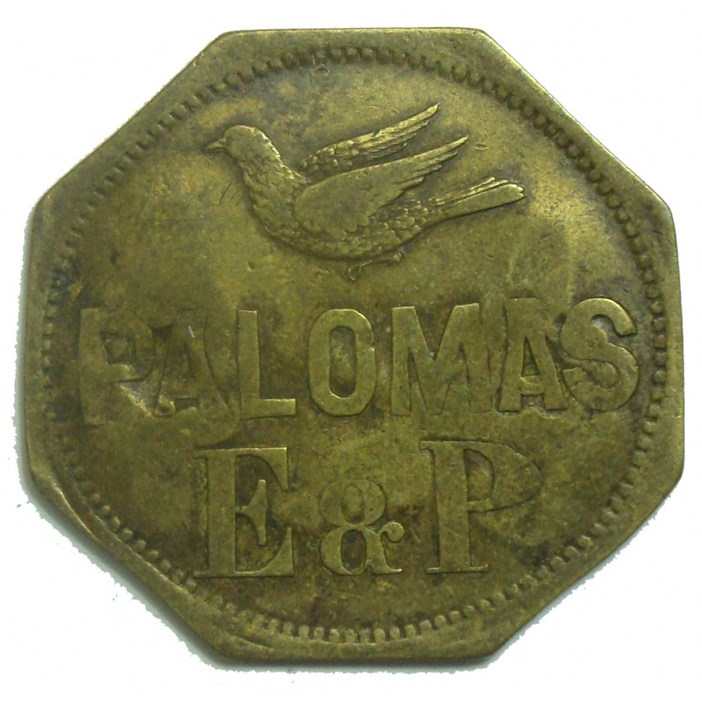 Ficha Palomas E & P  2 Reales Doble Resello ØØ  - Numisfila