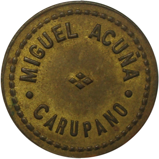 Ficha Miguel Acuña Carúpano Vale Por 1 Carretada  - Numisfila