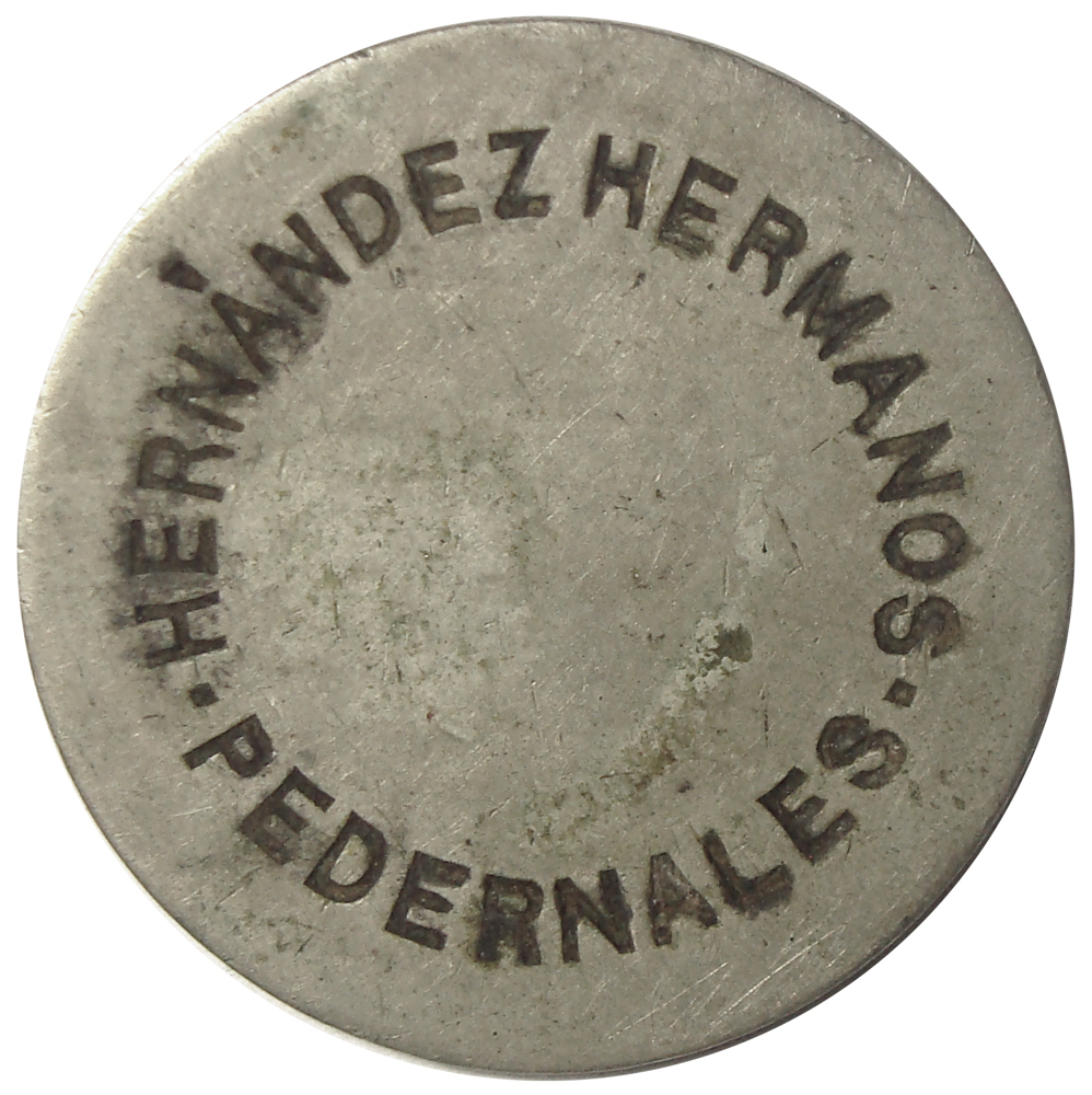 Ficha Hacienda Pedernales 2 Reales 1902 Hernández Hermanos  - Numisfila