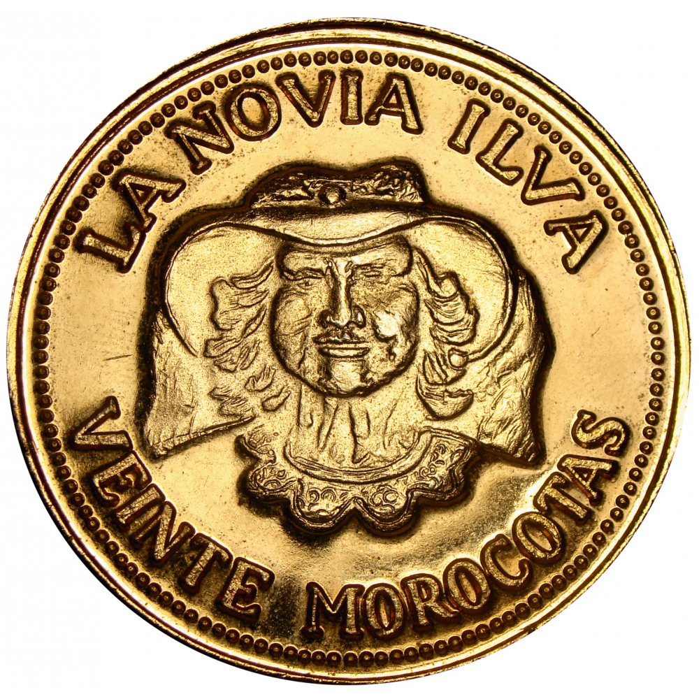 La Novia Ilva Gran Ficha de Bronce 20 Morocotas 1984 Parque Los Aleros 46 mm - Numisfila