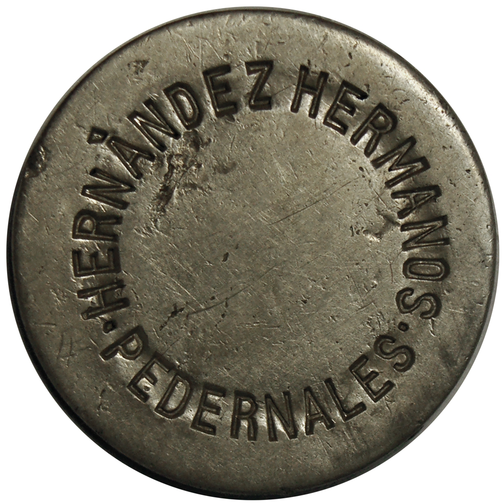 Ficha Hernández Hermanos ½ Real 1902 Pedernales  - Numisfila