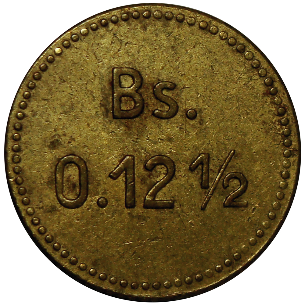 Ficha Leproserías Cabo Blanco 0,12 ½ Bolívares 1936  - Numisfila