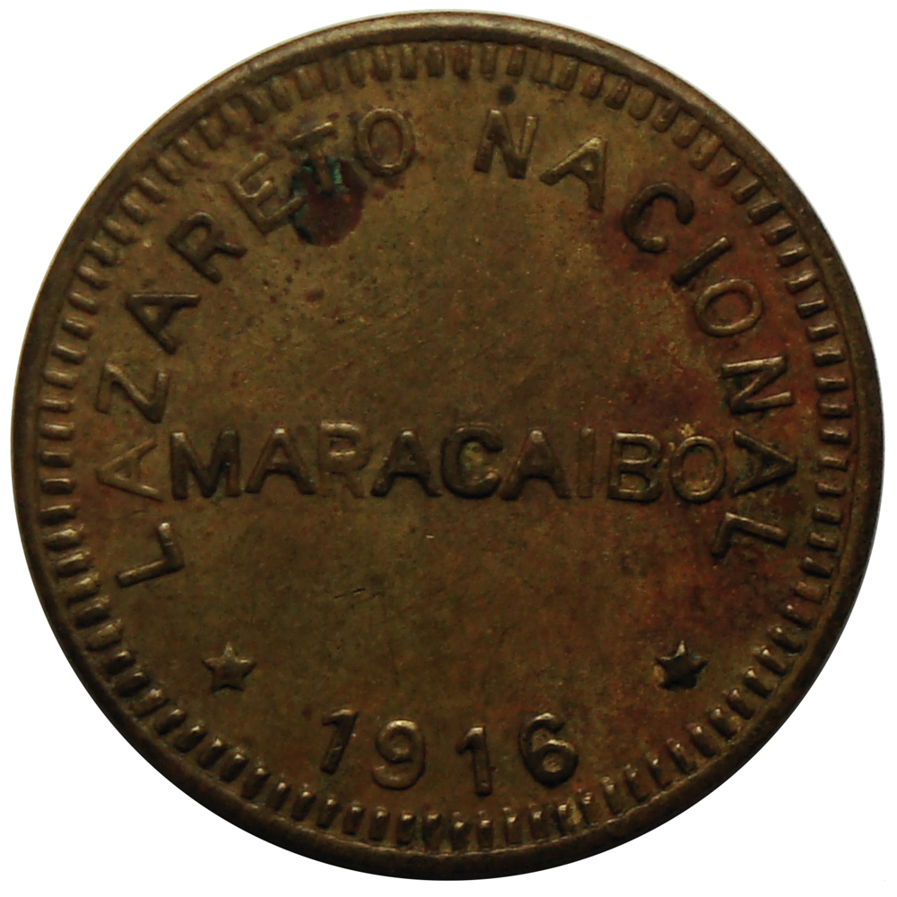 Ficha Leproserías Maracaibo 5 Céntimos 1916  - Numisfila