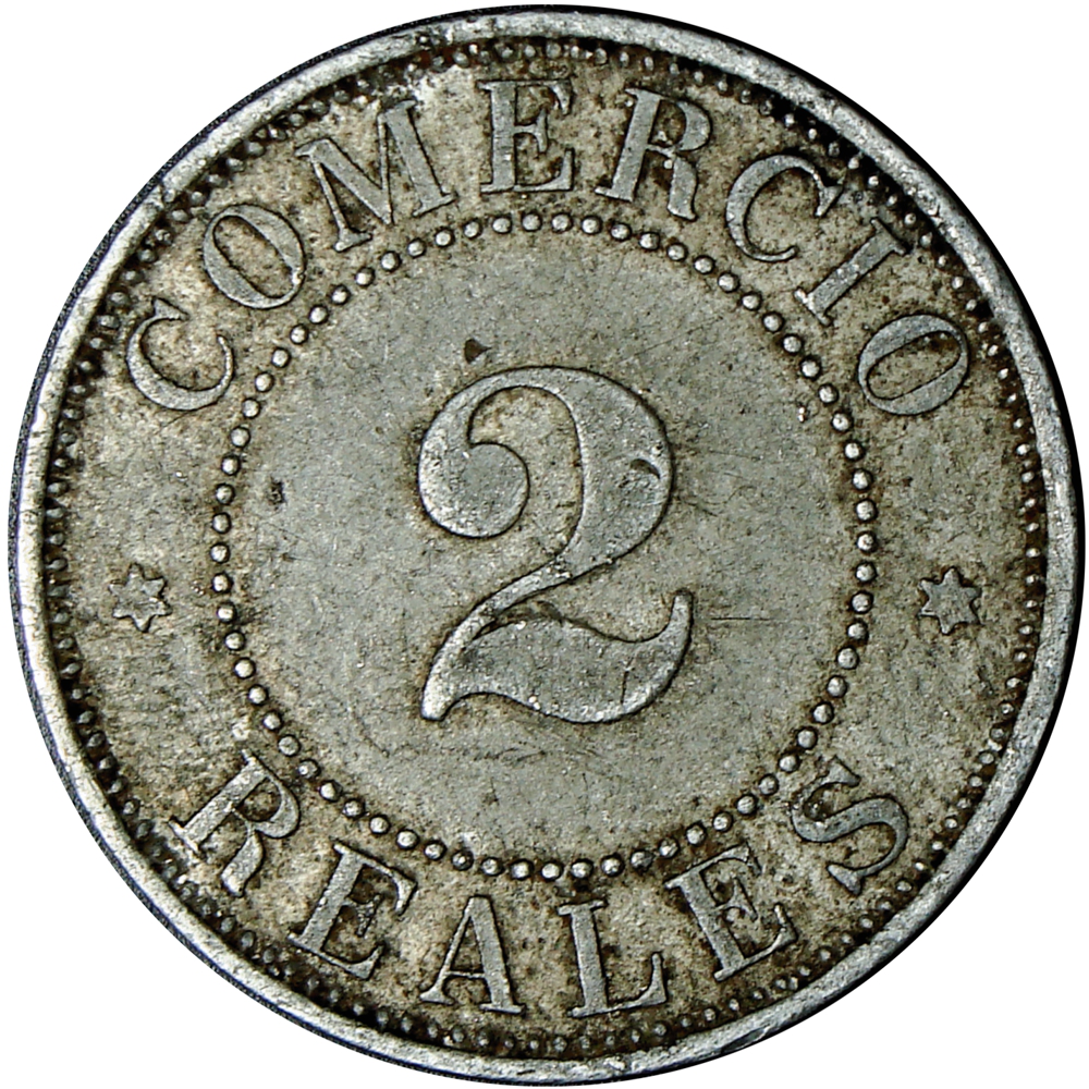 Ficha de Aluminio Calderón Bruzual Comercio 2 Reales - Numisfila