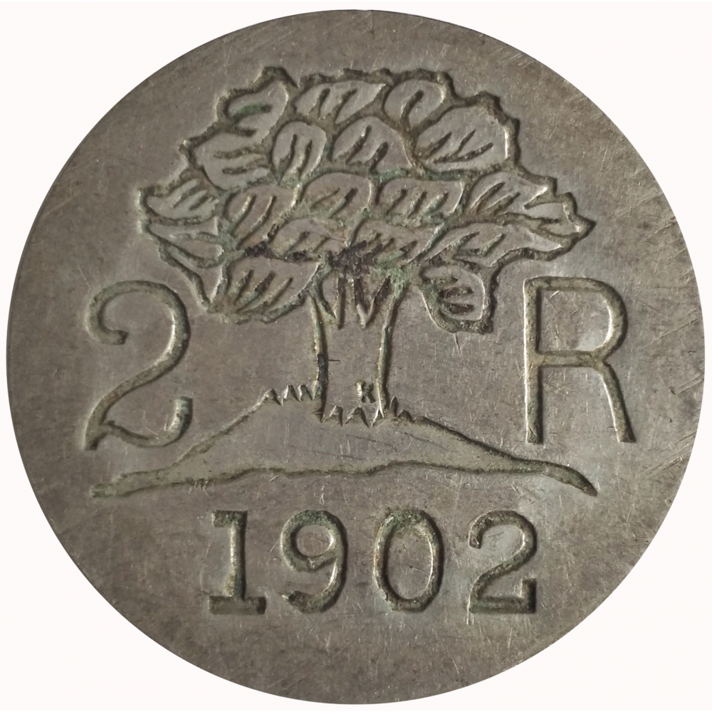 Ficha Hacienda Pedernales 2 Reales 1902 Hernández Hermanos - Numisfila