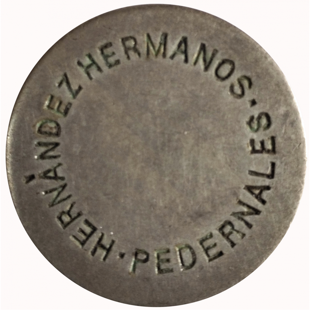 Ficha Hacienda Pedernales 2 Reales 1902 Hernández Hermanos  - Numisfila