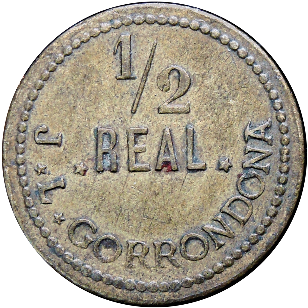 Ficha Hacienda Cocotero J. L. Gorrondona ½ Real  - Numisfila