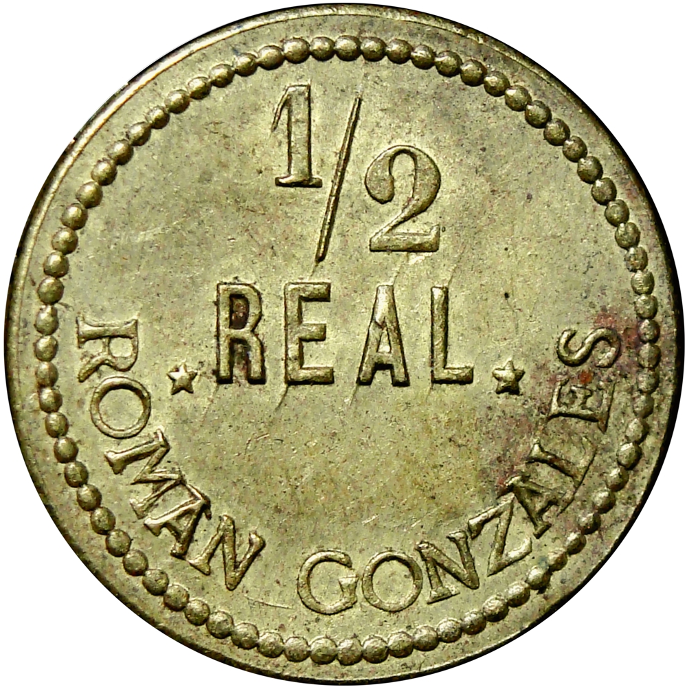 Ficha Hacienda Cachicamo Román Gonzáles ½ Real - Numisfila