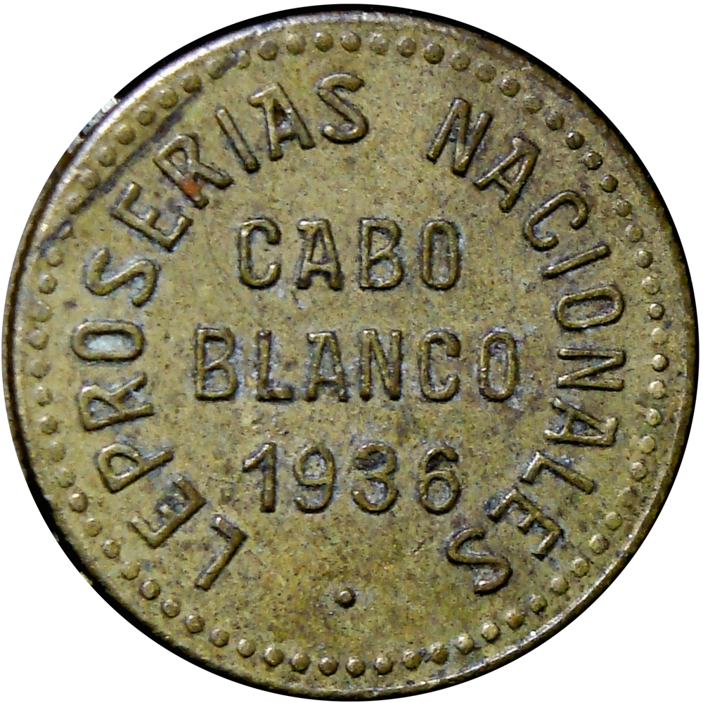Venezuela Ficha Leproserías Cabo Blanco 0,05 Bolívares 1936 - Numisfila