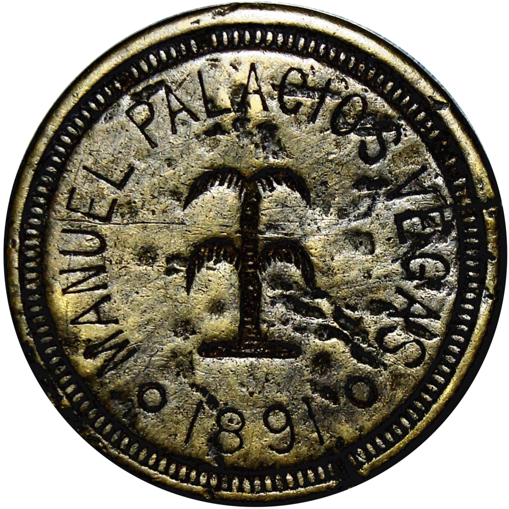 Ficha Quebrada Honda 25 Cnts. B. 1891 Manuel Palacios Vega - Numisfila