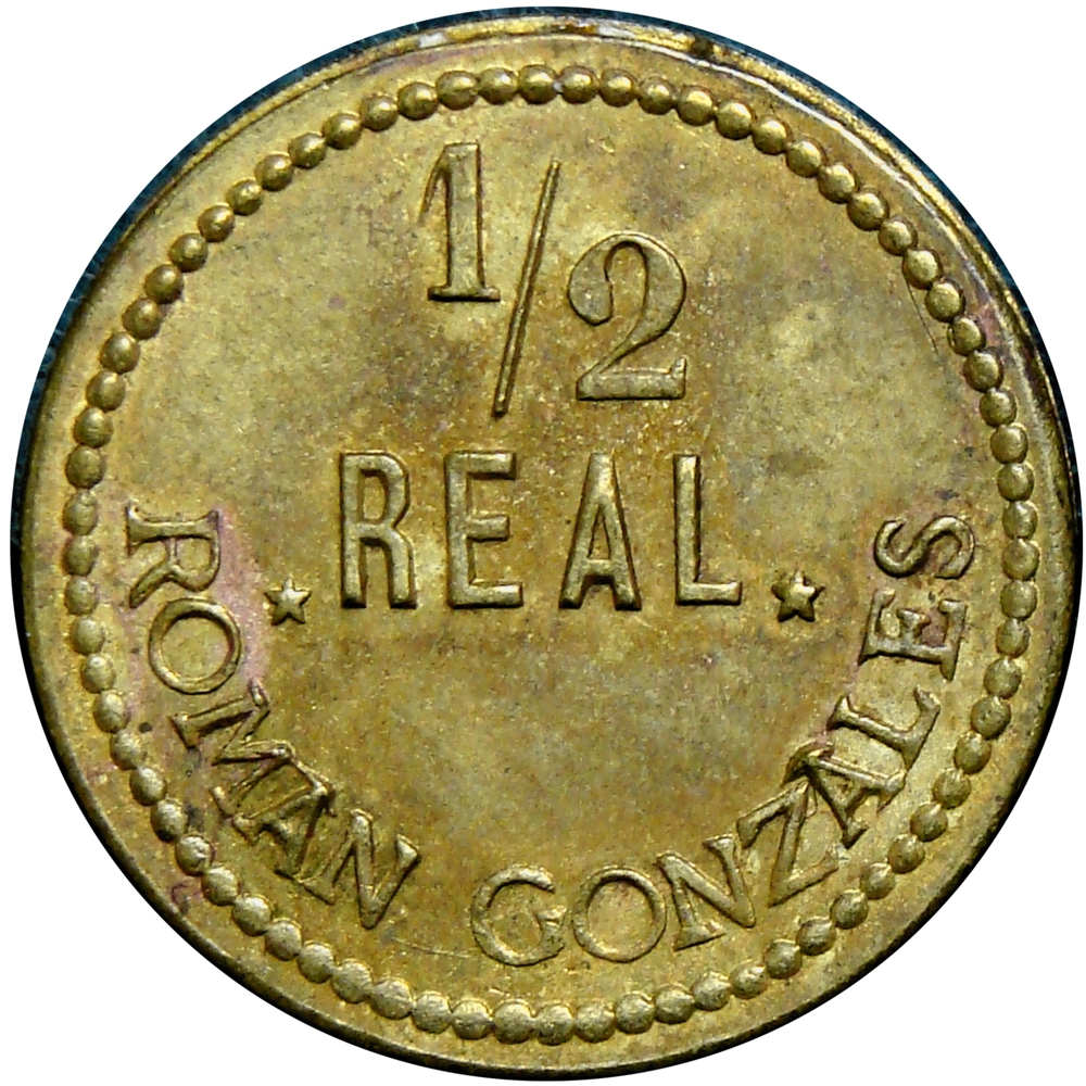 Venezuela Ficha Cachicamo Román Gonzáles ½ Real  - Numisfila