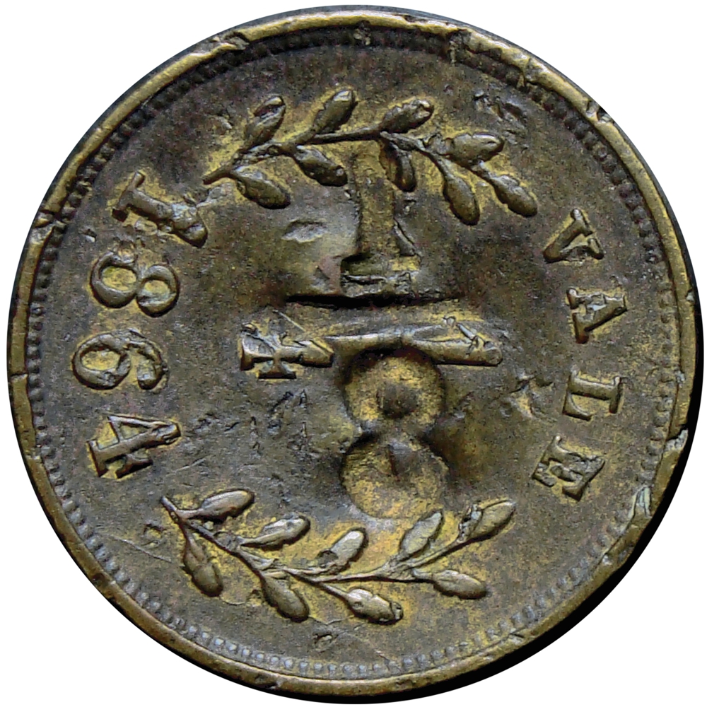 Ficha Hermanos Muñoz Montalbán Vale 1/8 de 1864 - Numisfila