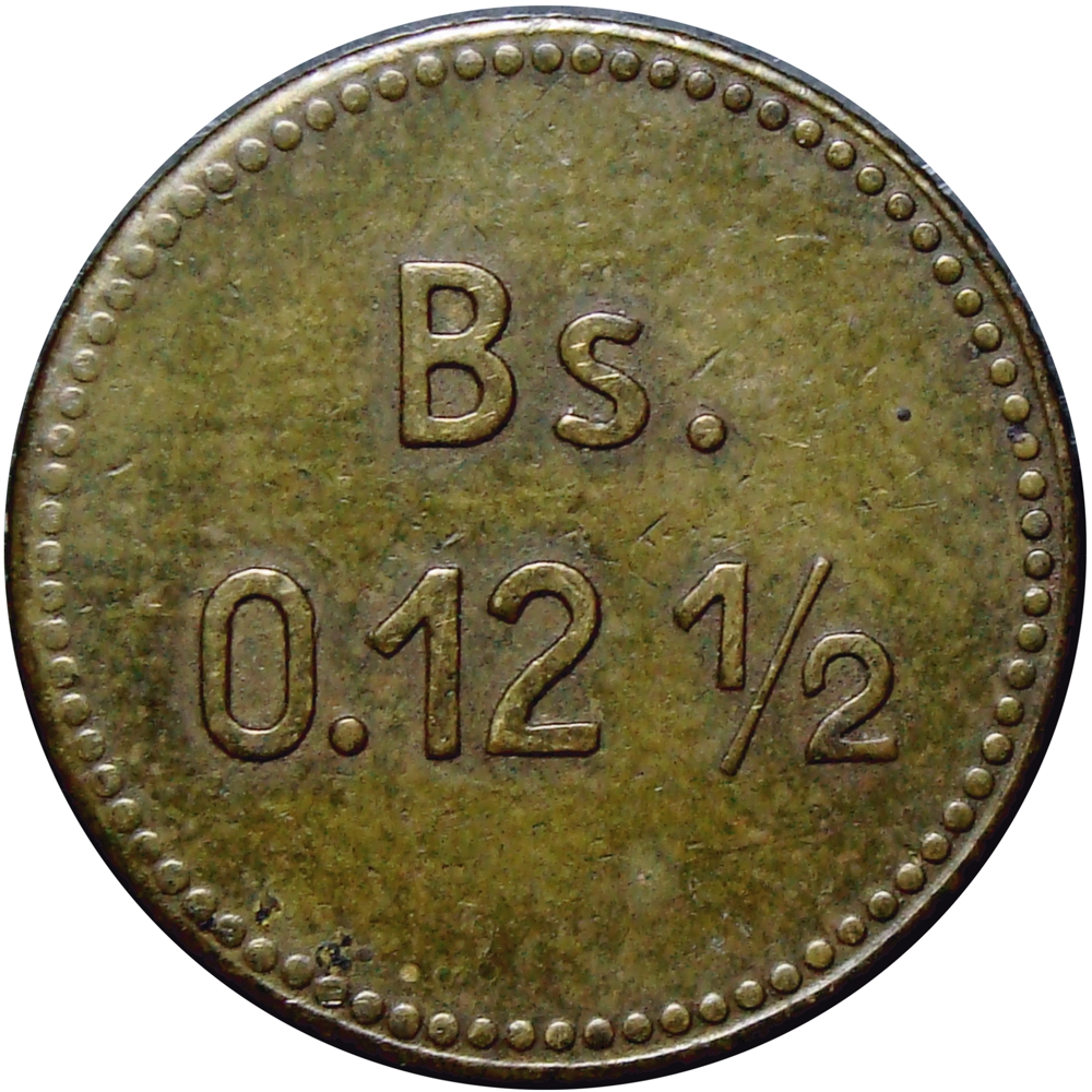 Ficha Leproserias Providencia 0,12 ½ Bolívar 1939  - Numisfila