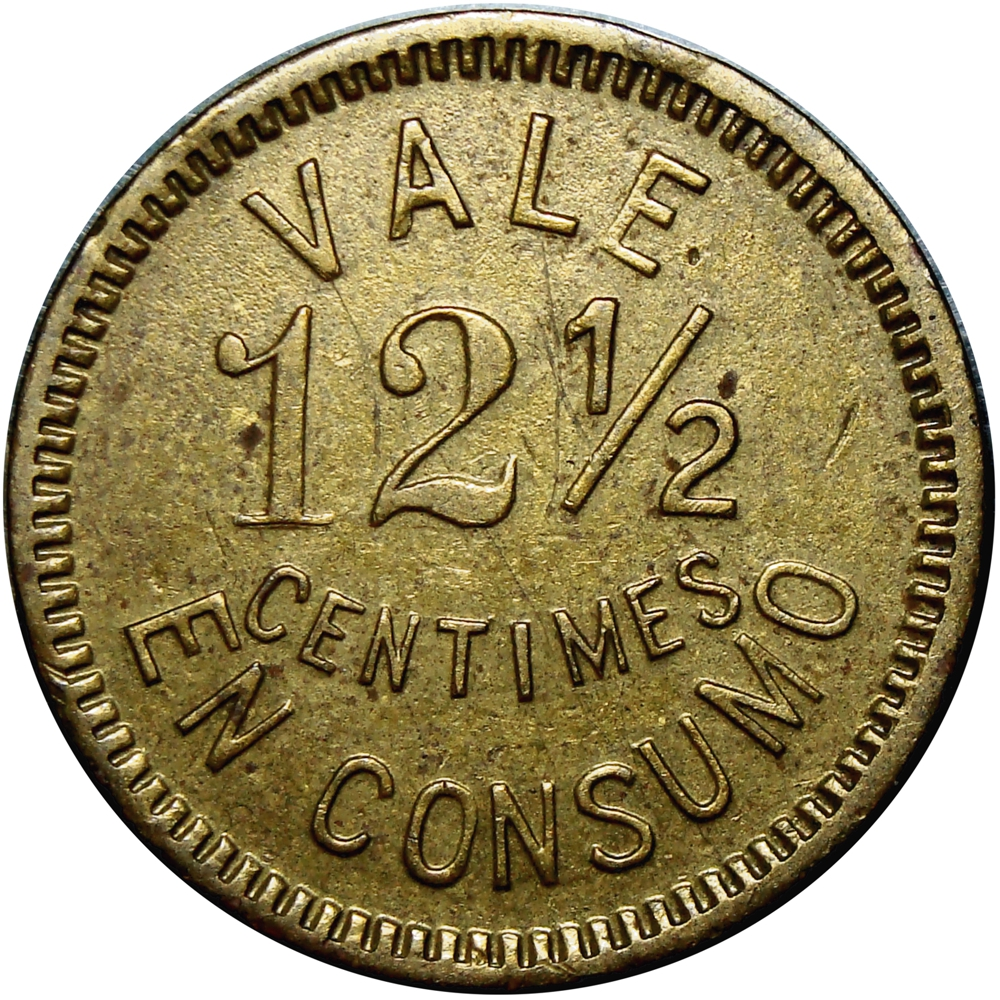 Ficha Hacienda Arístides Araujo Vale 12 ½ Céntimos San Cristóbal - Numisfila