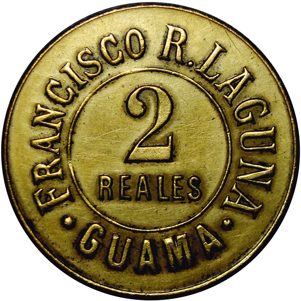 Ficha Venezuela Francisco R Laguna 2 Reales - Guama - Numisfila