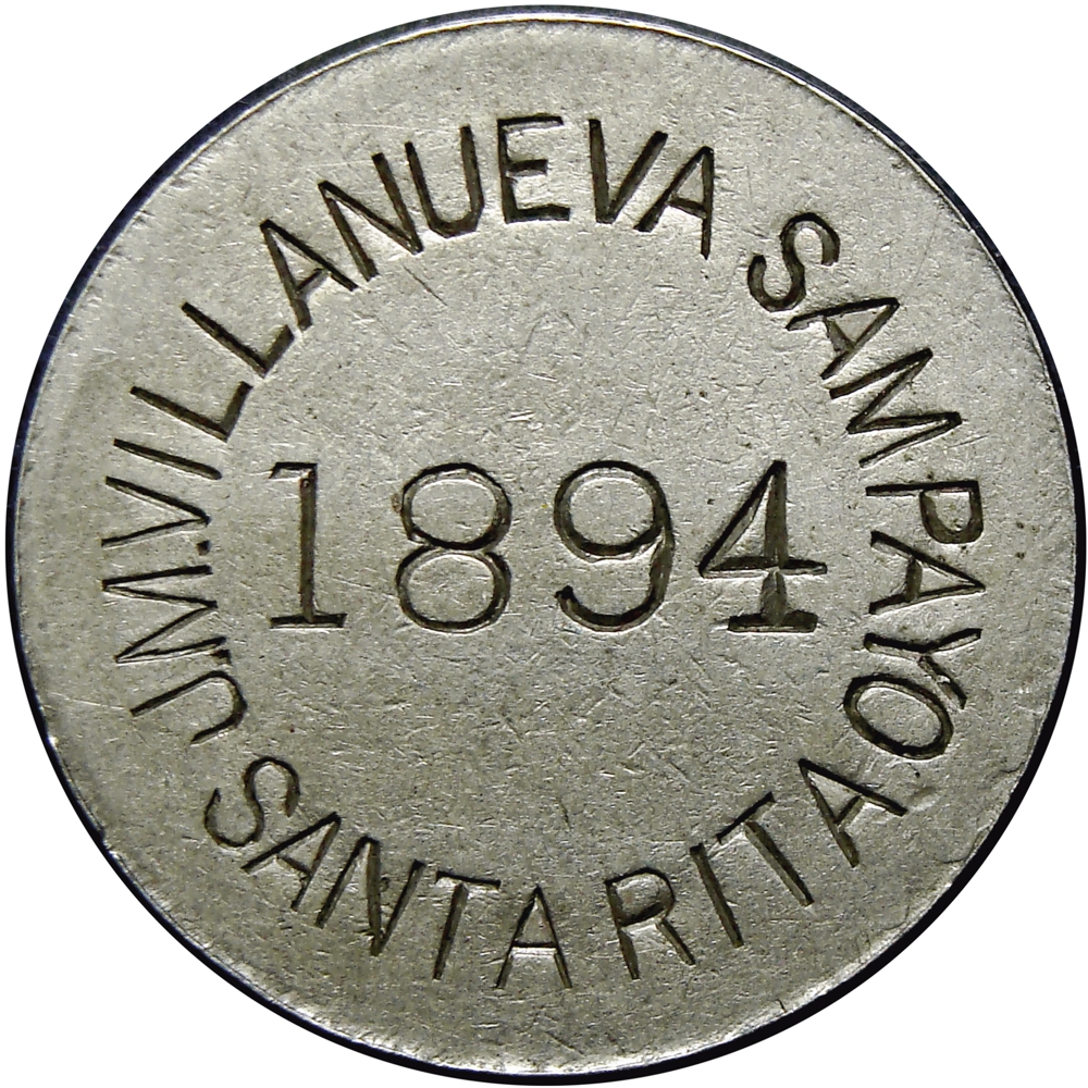 Ficha J.M Villanueva Sampayo Santa Rita Vale 1 Real 1894   - Numisfila