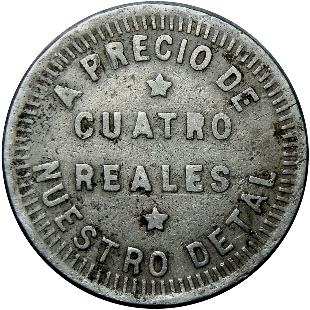 Venezuela Ficha Hacienda La Elvira 4 Reales Por Mercancias  - Numisfila